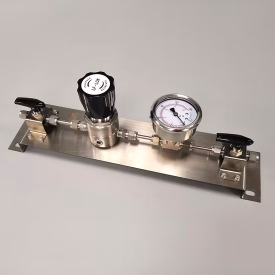 Sistema di gas con valvola di riduzione della pressione per pannello di linea del tubo di trasferimento del gas di azoto